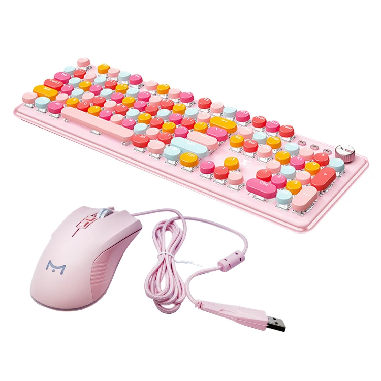 Custom Cheap Gaming USB Type Writer Mechanical Keyboard And Mouse  Combo Kit And Mouse