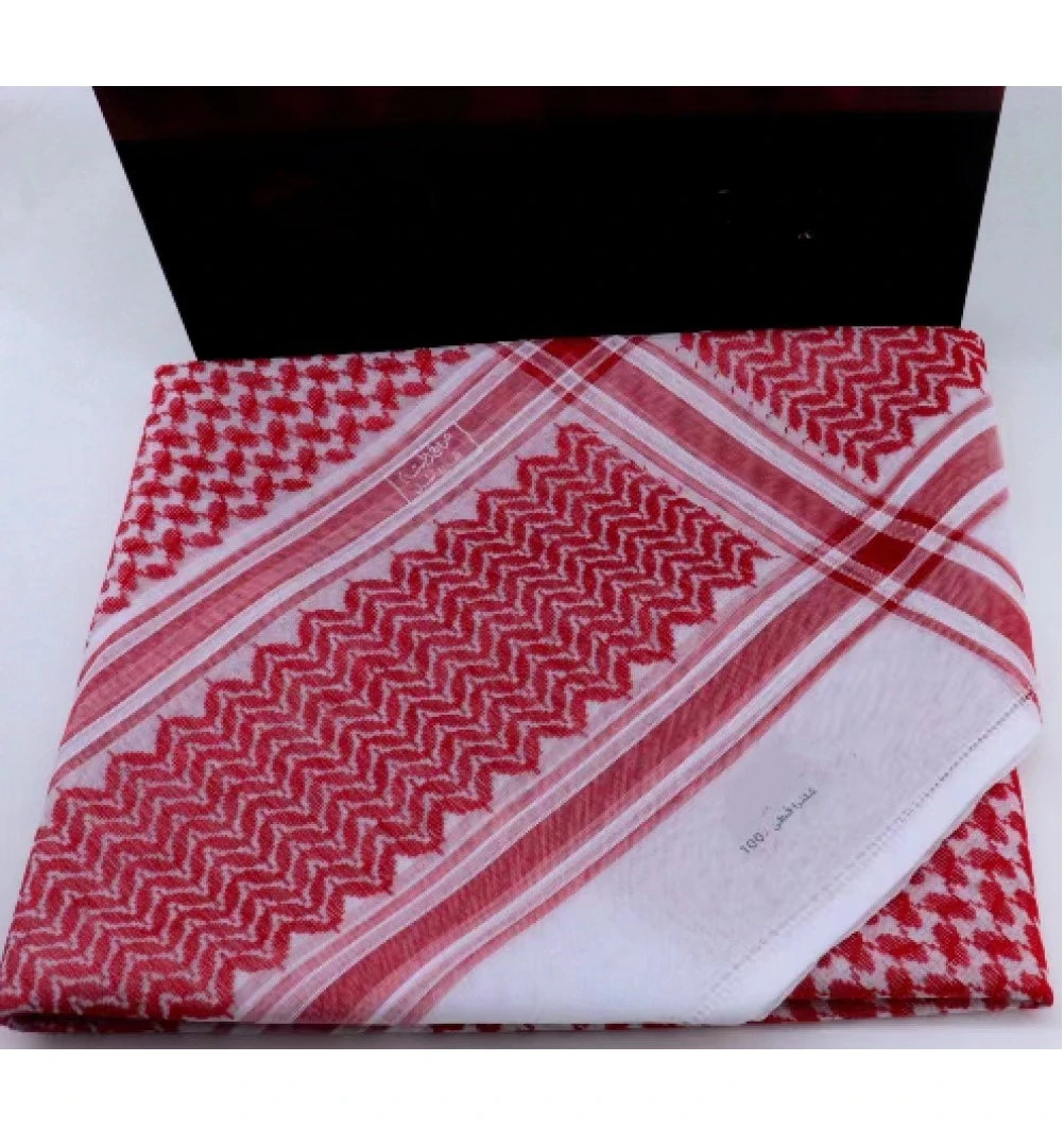 Red White Shemagh Yashmagh Arab Square Scarf Men Palestinian Keffiyeh