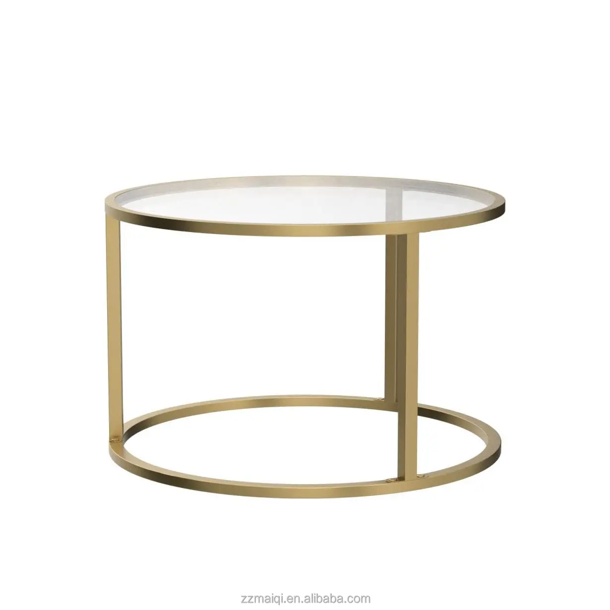 Nordic Gold Round Living Room Furniture Luxury Marble Top Nested side Center Table Nesting Glass Coffee Table