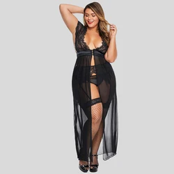 2022 Plus Size Ladies Evening Nighty Robe Dresses Sexy Women Nightgown Lingerie Night Gown