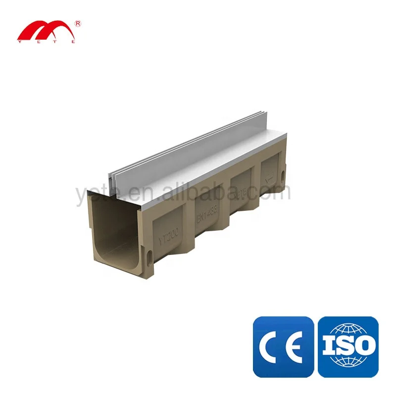 Factory CO 400*325 slot drain stainless steel water channel drainage polymer concrete drainage channel grating drainage cover