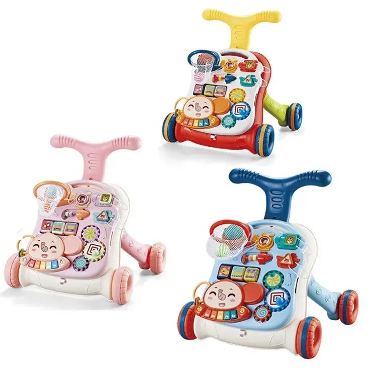 Baby Stroller Toddlers Learn To Push Walker Play Early Educational Multifunctional Learning Table Infant Musical Stroller Toy