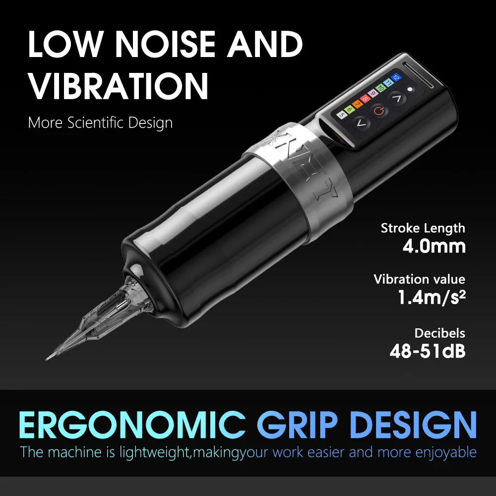 Ambition F L U X 4mm Stroke Professional Wireless Tattoo Pen Rotary Tattoo Gun Machine with Double Battery for Artist Body Art