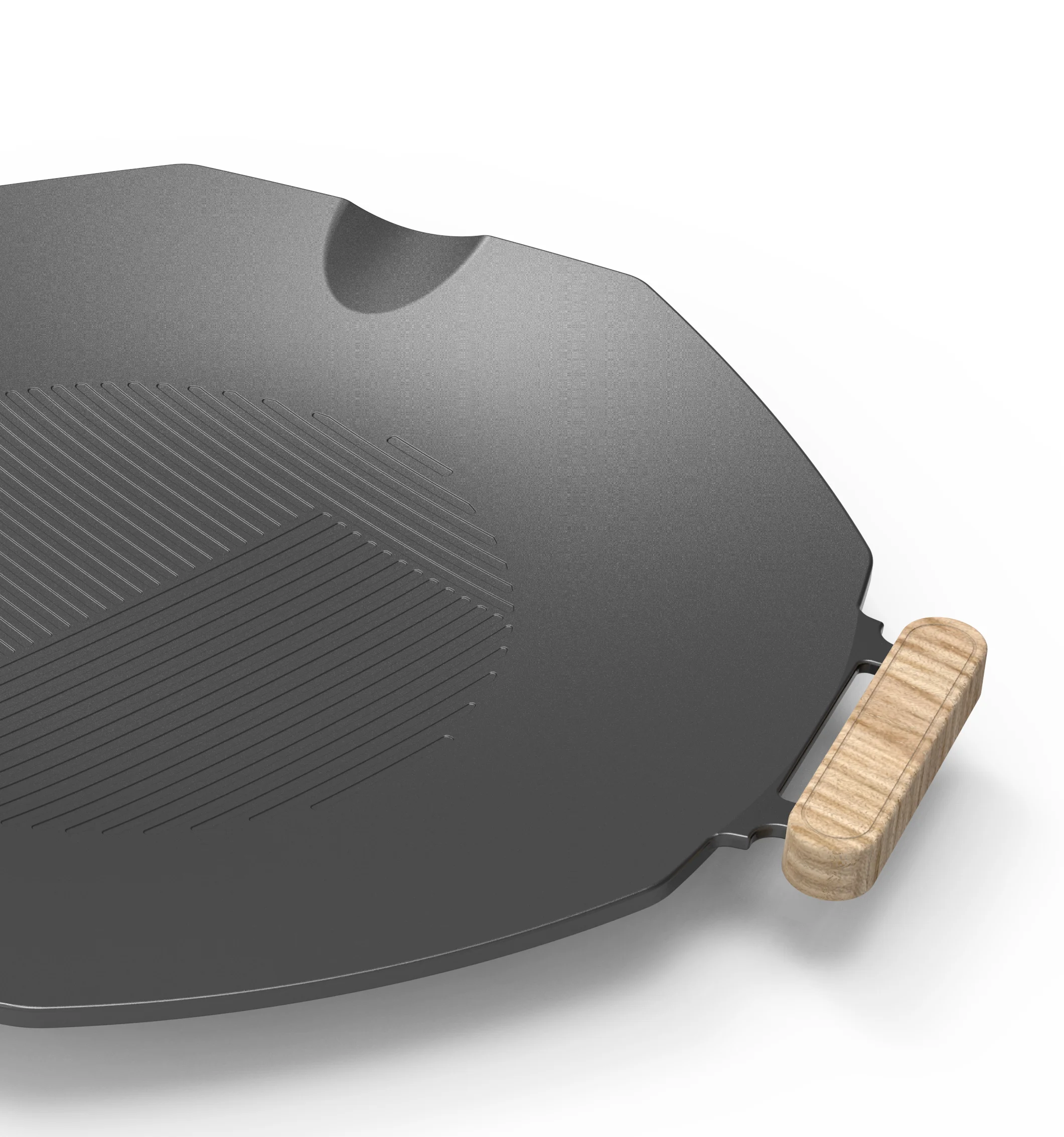 Chinese wood grill handle adjustable thermostat no-stick cooking surface electric grill