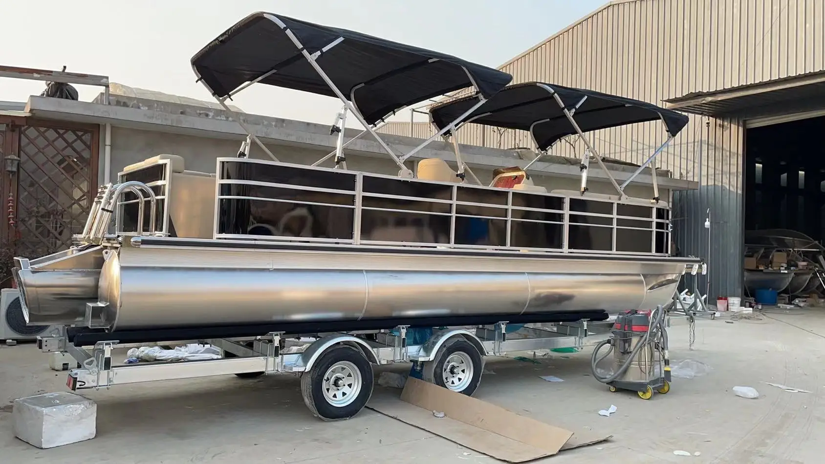 Gospel boat 7.6m 25ft aluminum luxury pontoon boat for family party and recreation