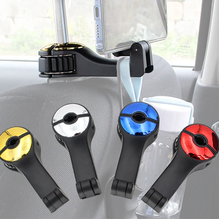 Newly  2 In 1 Multifunction Car Hook Car Seat Headrest Hook Car Hooks Back Seat