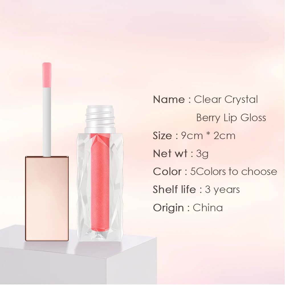 Long Lasting Moisturizing Brighten Lip Oil Smooth Glitter Texture Lip Gloss Wholesale Customization