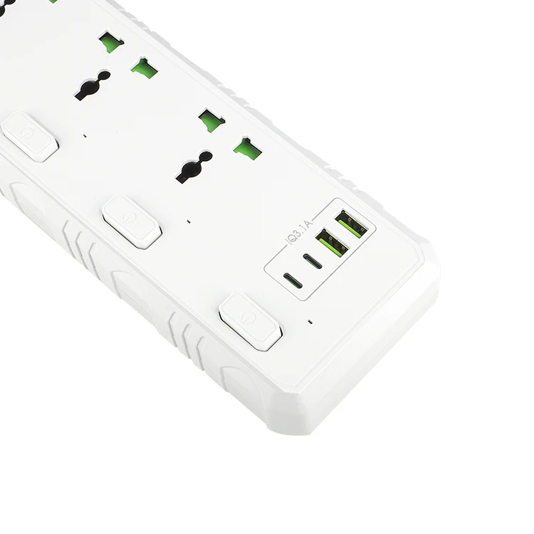 Universal Uk Standard Surge Protector 3000W New Power Strip With Usb Charging Ports 4 Way Outlet Extension Plug Socket