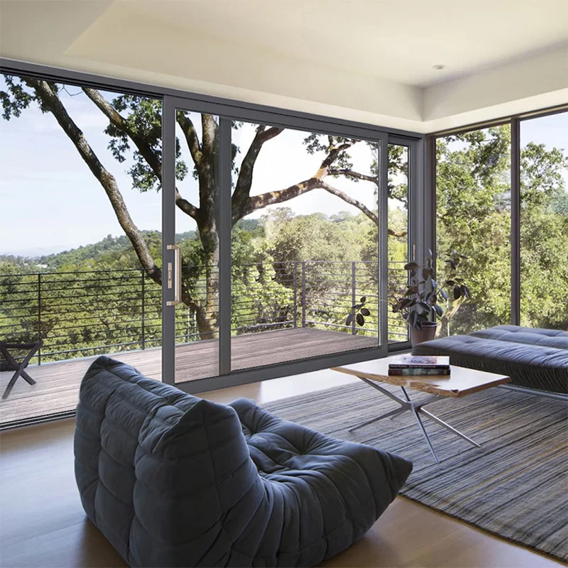 Hihaus new customized residential slim type aluminum glass sliding door design