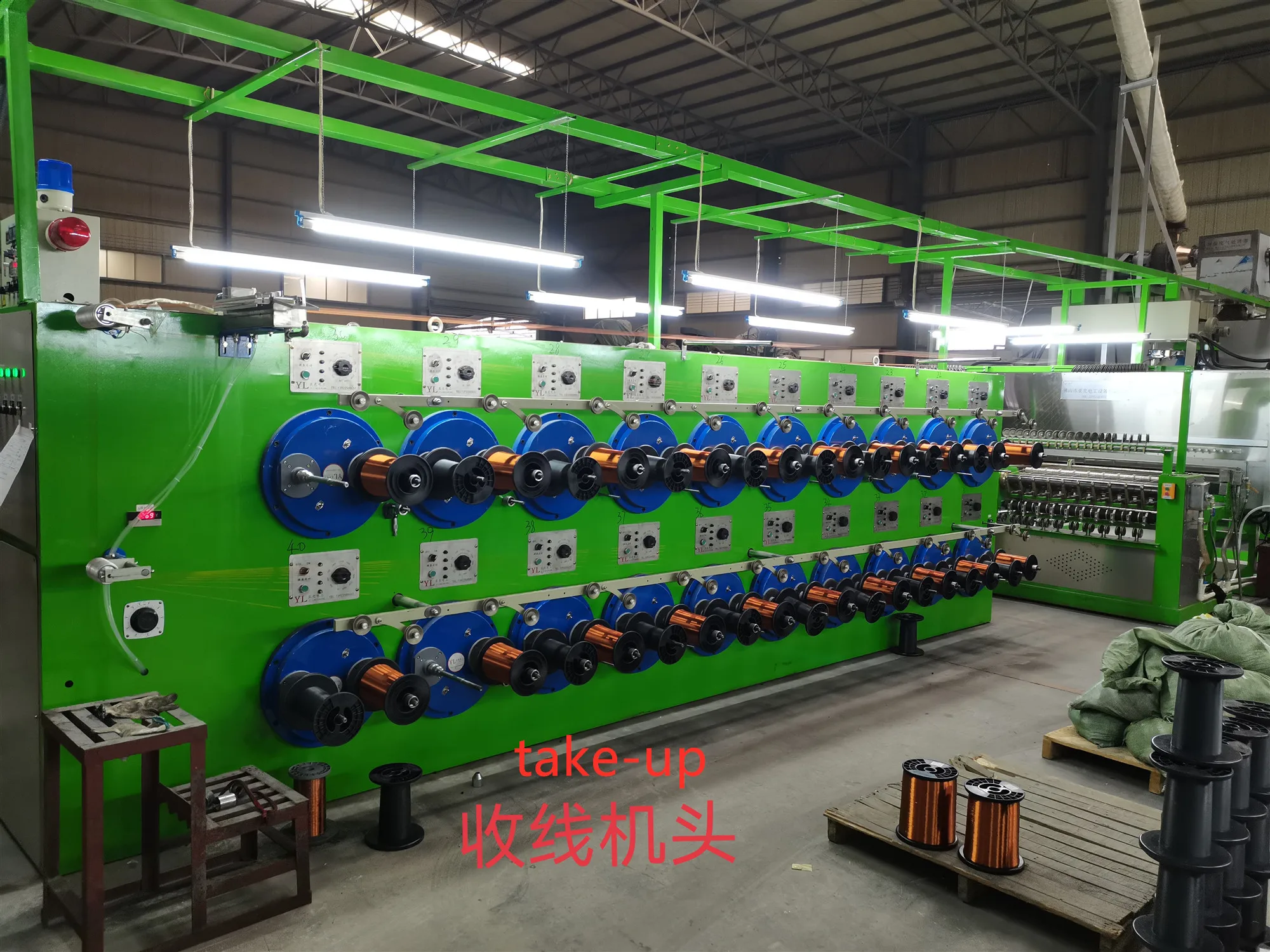 Daily 600~700 KW.H Vertical Type Copper /Aluminum Wire Enameling / Cable Coating Machine Electric Cable Making Machine