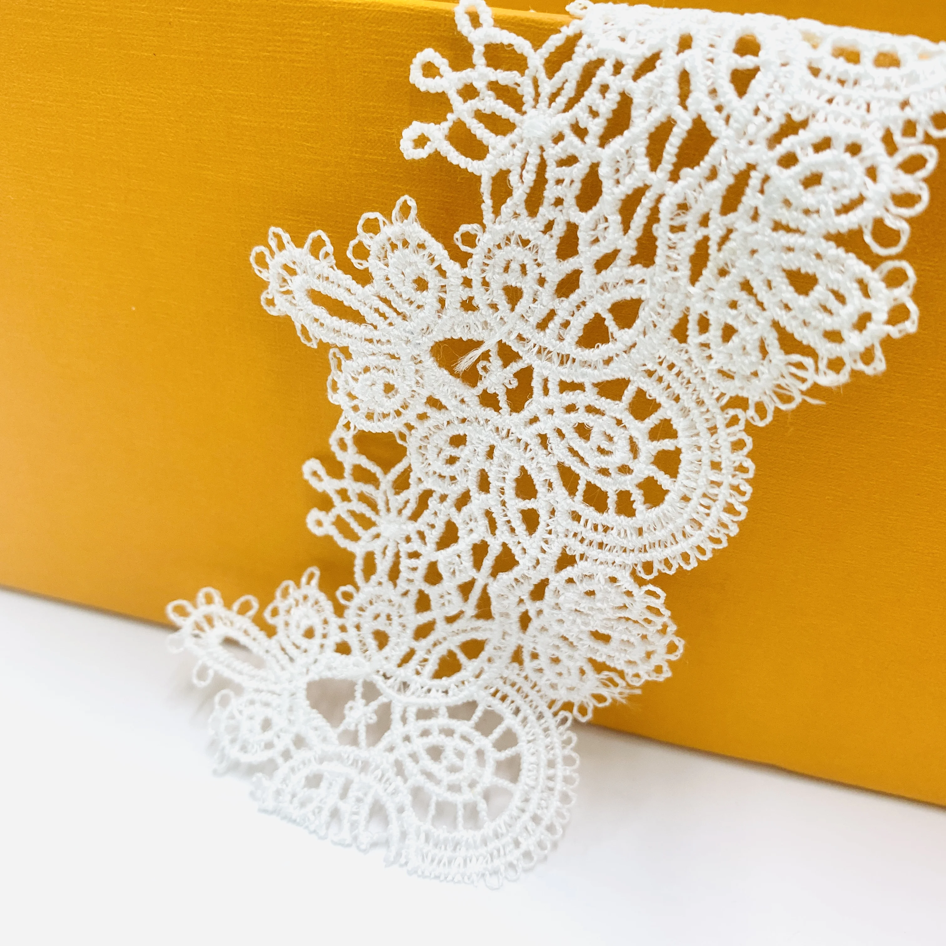 Wholesale 6cm wide Polyester Embroidery Picot tassel fringe Lace Trim Fabric for women Dress Skirt Sleeves Neckline