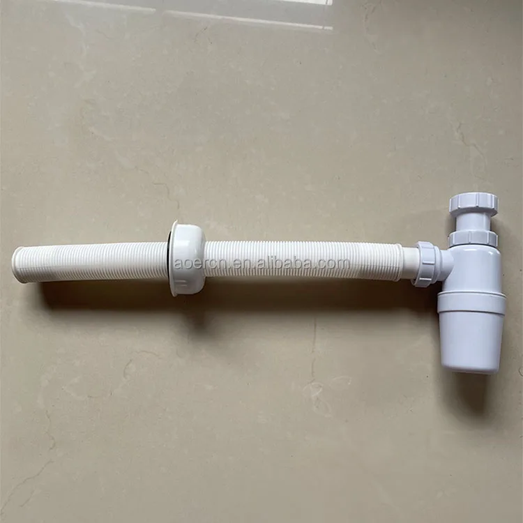 Bathroom Sink Shower Waste Pipe Drainage Plastic Basin Hose Stainless Steel Sink Pipe Bath Waste Sink Fitting Bottle Trap