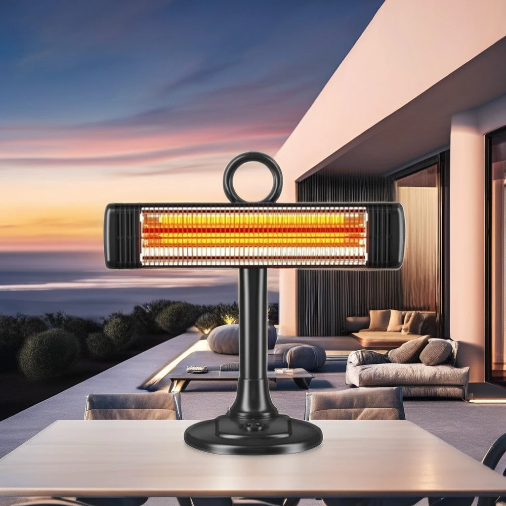 Electric Infrared Portable Patio Heater with Tip-over Protection and Oscillation Function for Outdoor Household Use