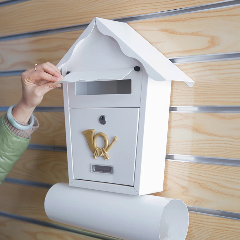 metal Mounted galvanized sheet powder coating  house shape mailbox Mailbox