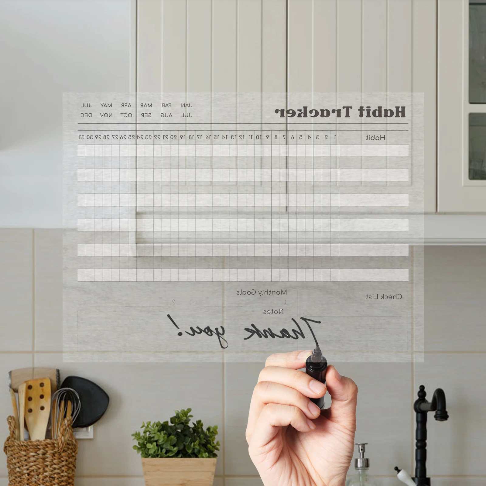 Wholesale Dry Erase Whiteboard Clear Monthly Calendar for Fridge