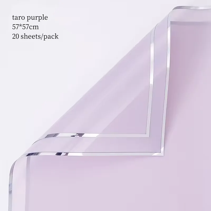 personalized pure color Silver ion water-gloss film flower wrapping paper silver edgekorean paper fog level packing paper