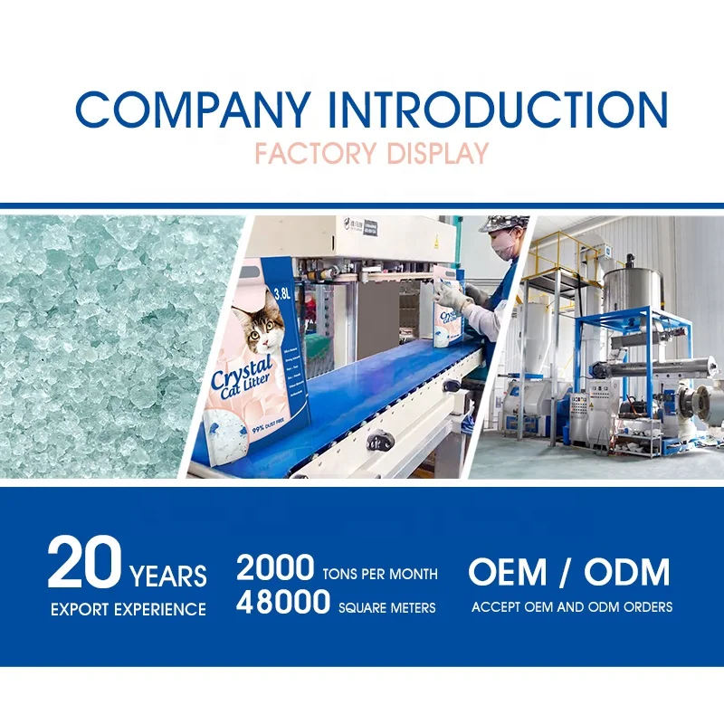 OEM/ODM Factory Super Adsorbability Crystal Blue Crystal Silica Gel Cat Litter Scented