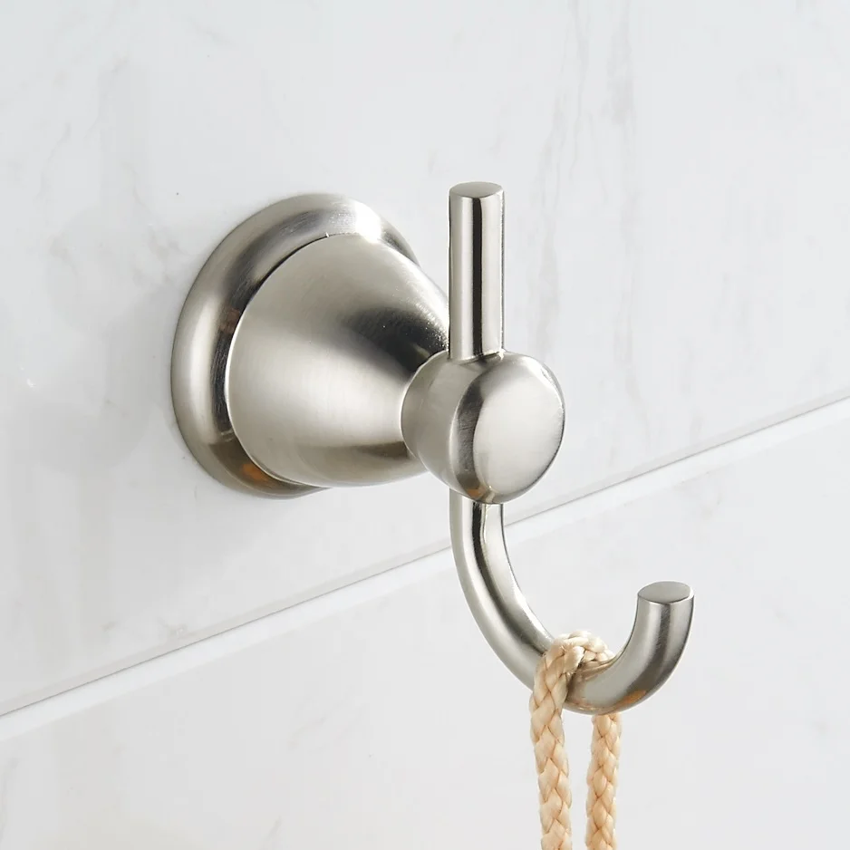 
5-Piece Bath Hardware Satin Nickel Towel Bar Bathroom Accessory Set 