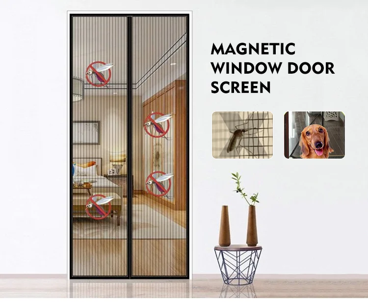 Anti insect magnetic soft screen door curtain Magnetic mosquito net door Magnetic flyscreen for door