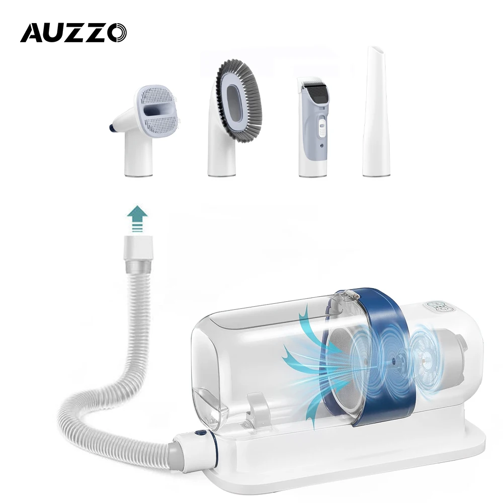 Pro Pet Grooming Kit & Vacuum Suction 99% Pet Hair,Professional Grooming Clipppers With 4 Proven Grooming Tools For Dogs Cats