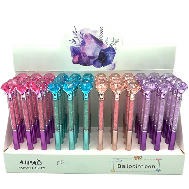 Love Diamond Revolving Ballpoint Pen Color Quicksand Broken Diamond Pen Elementary School Student Reward