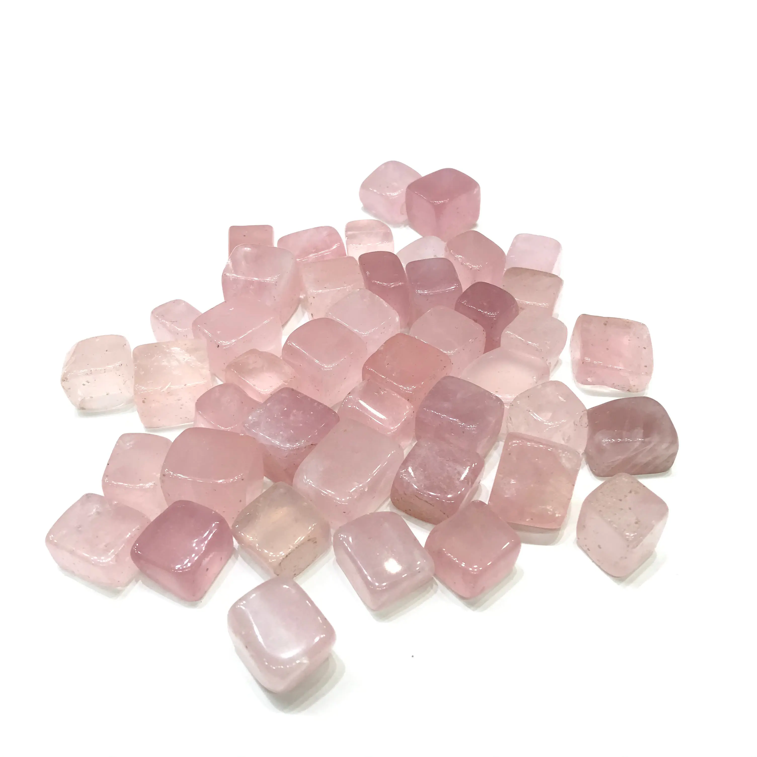 Natural High Quality Rose Quartz Crystal Cube Tumbled Stone For Home Decoration Gifts