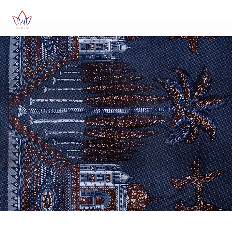 Ankara Polyester Fabric Landscape Pattern Material for Handwork Sewing African Fabric for Men Clothes