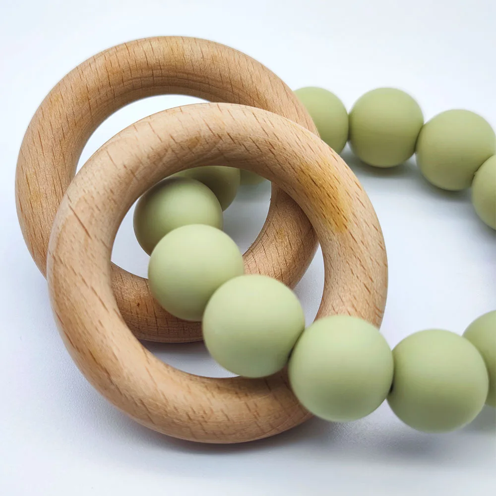 Wooden Baby Teether Silicone Toy Baby Shower Gift Beech Wood Rings Silicone And Wooden Baby Teether For Mouth Explore