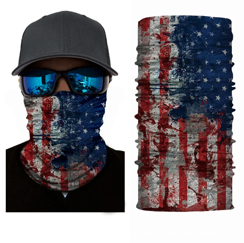 Hot Selling Style Country Usa Flag Bandana Cycling Neck Gaiter Warmer Cheaper Seamless Tube Bandana