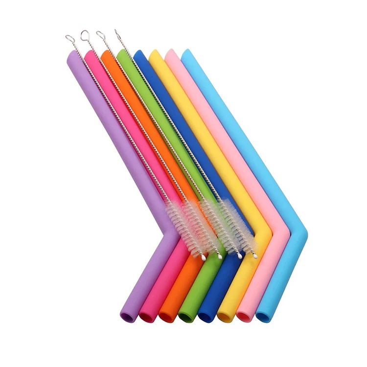 Colorful Bpa Free Bar Drinking Reusable Food Grade Silicone Straw