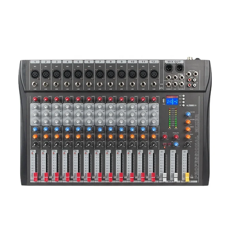 12 Channel Factory Directly Sale  Mixer DJ Controller Professional Digital  Audio Console Mixer