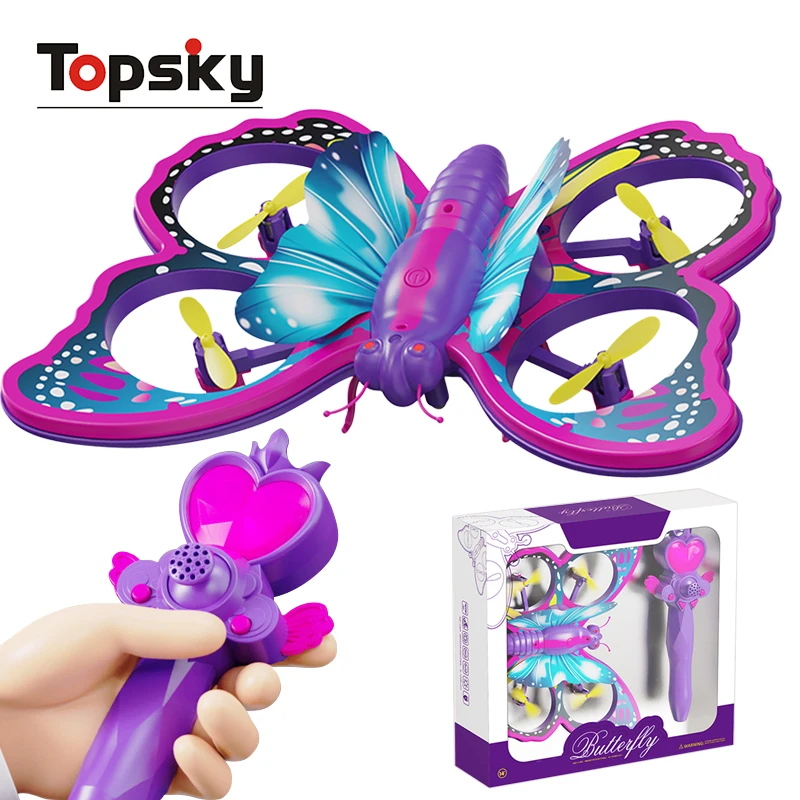 Funny 2.4GHz Remote Control Butterfly Aircraft Toys Mini Obstacle Avoidance RC Quadcopter Helicopter Aircraft Toys for Girls