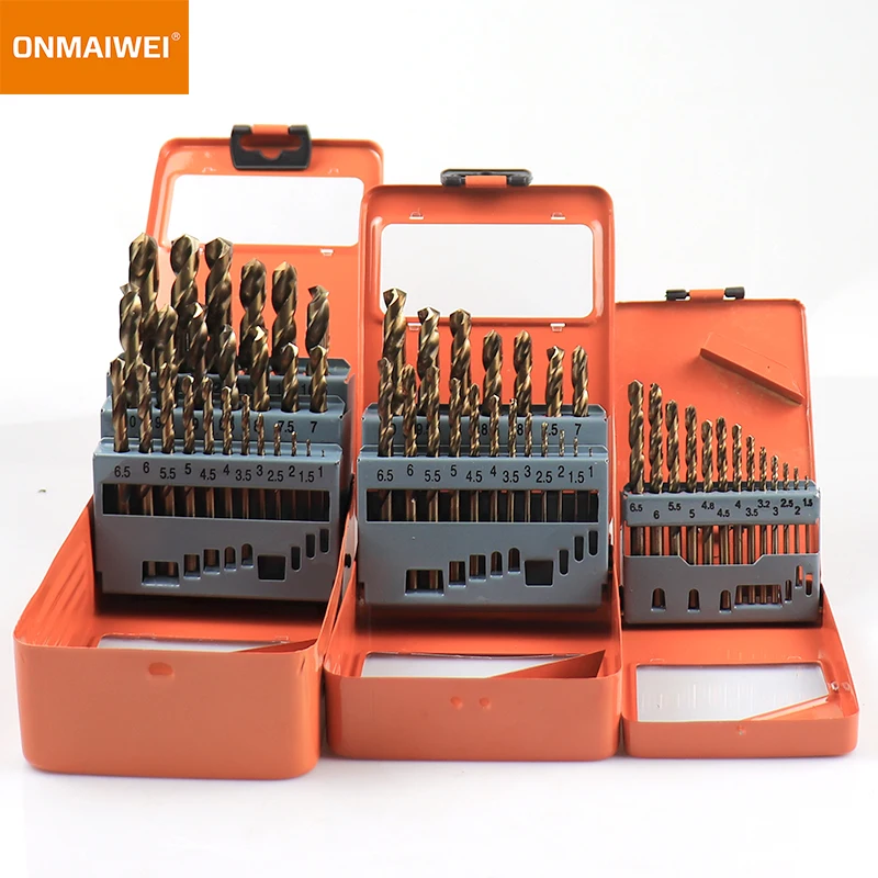19 Pcs Metric DIN338 Fully Ground HSS Twist Drill Bit Set for Metal Steel Aluminium PVC Drilling in Plastic Box
