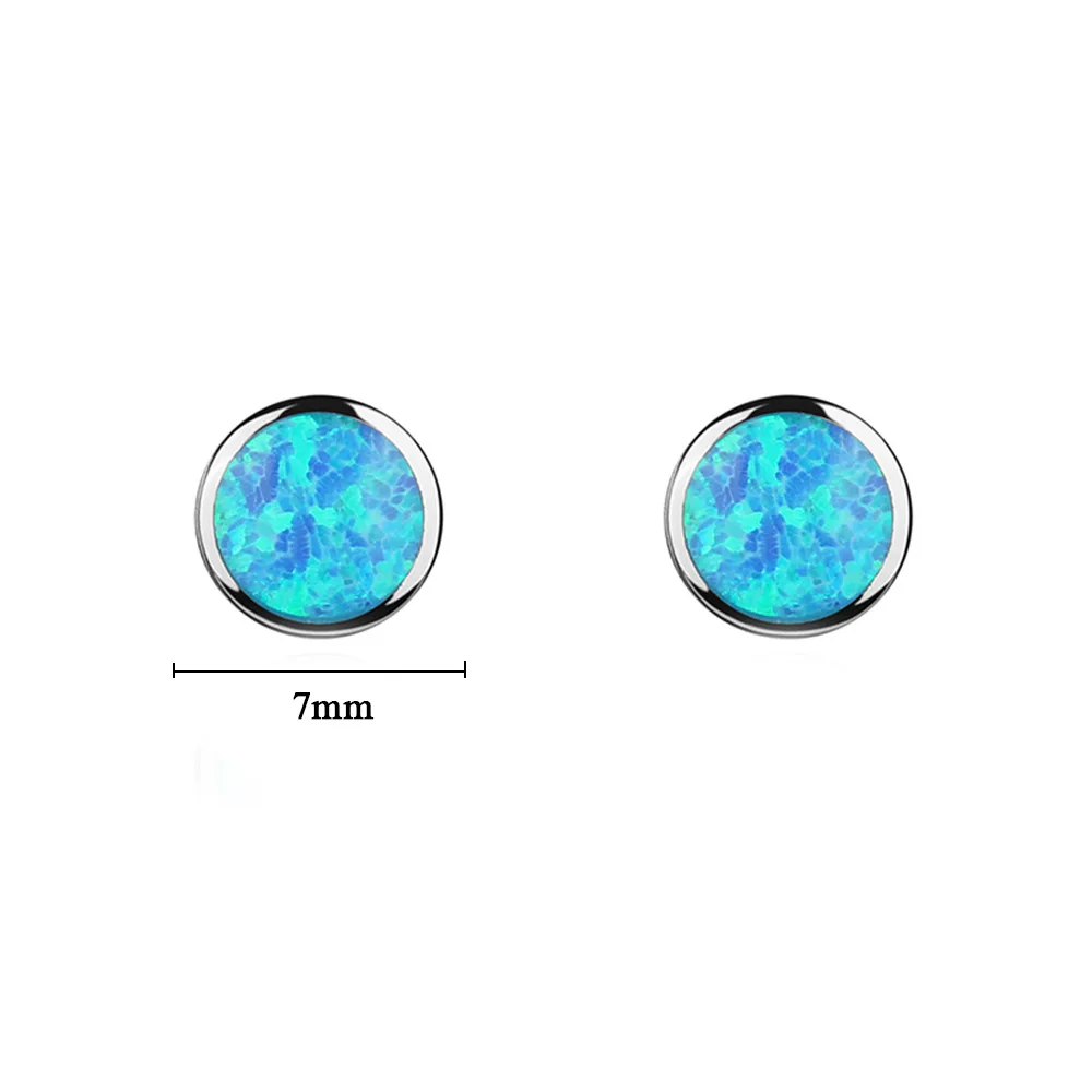 5/7mm Fine Jewelry Vintage Earrings 925 Sterling Sliver Cartilage Piercing Stud Opal Earrings