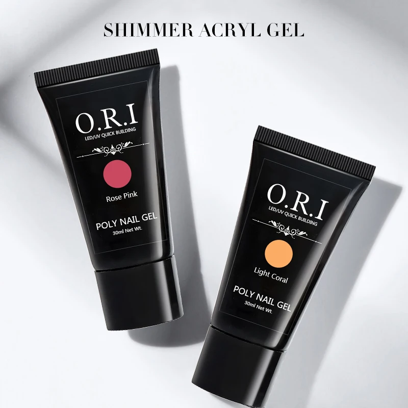 O.R.I brand new glitter bling shimmer color acrylic extension uv gel set