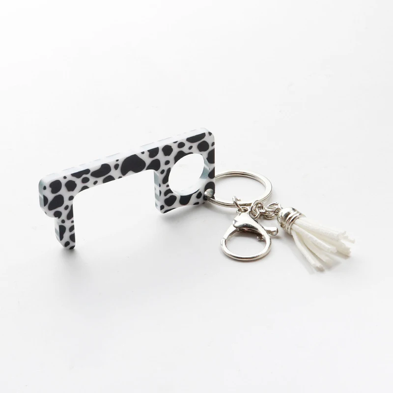 Lightweight Easy To Carry Acrylic Material Key Door Opener Keychain No Touch Door Opener