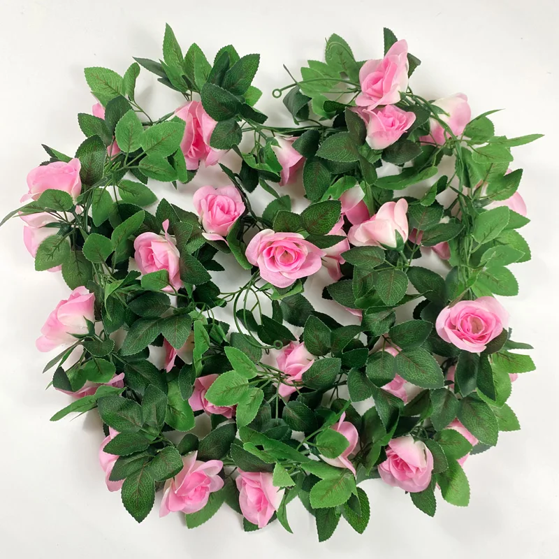 Flower Garland Rattan Rose Vine Artificial Flowers Hanging Rose Ivy Garland for Room Wall Decor