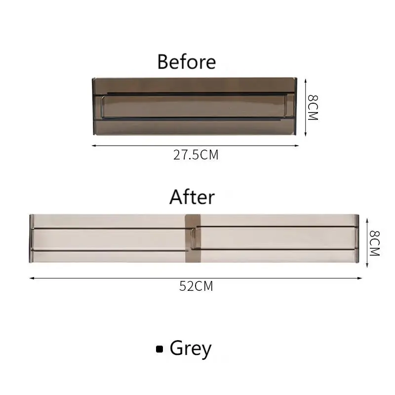 4 pcs pack plastic Transparent Desk Organiser Adjustable Drawer Dividers Drawer Organiser for Cupboard Underwear Socks