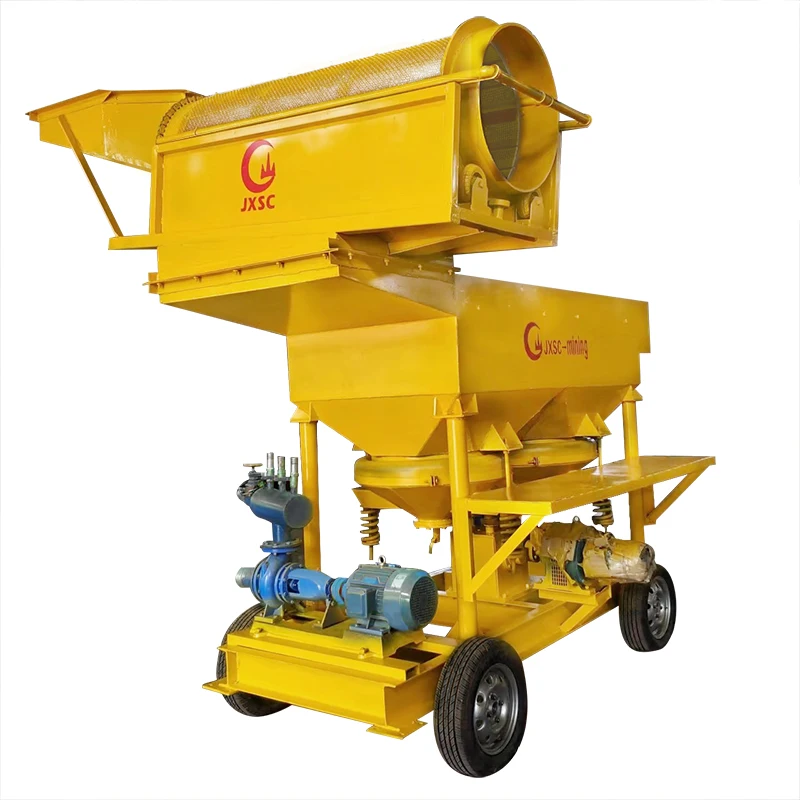 5-10TPH JXSC China Factory Price Mobile Alluvial Gold Diamond Recovery Process Plant Coltan Tin Jig Separator Machine