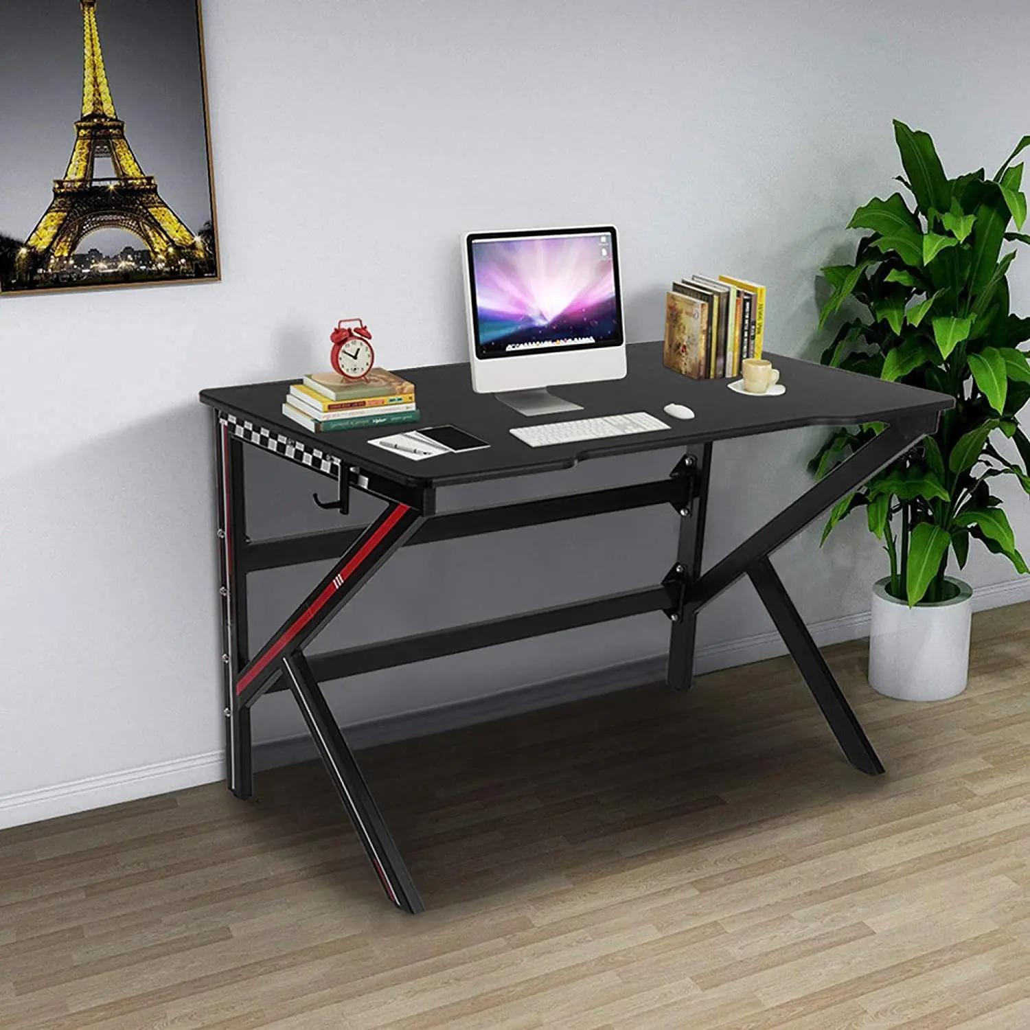 Desktop MDF Wood Top Computer Gaming Tables PC Gaming Table Metal Legs silla gamer