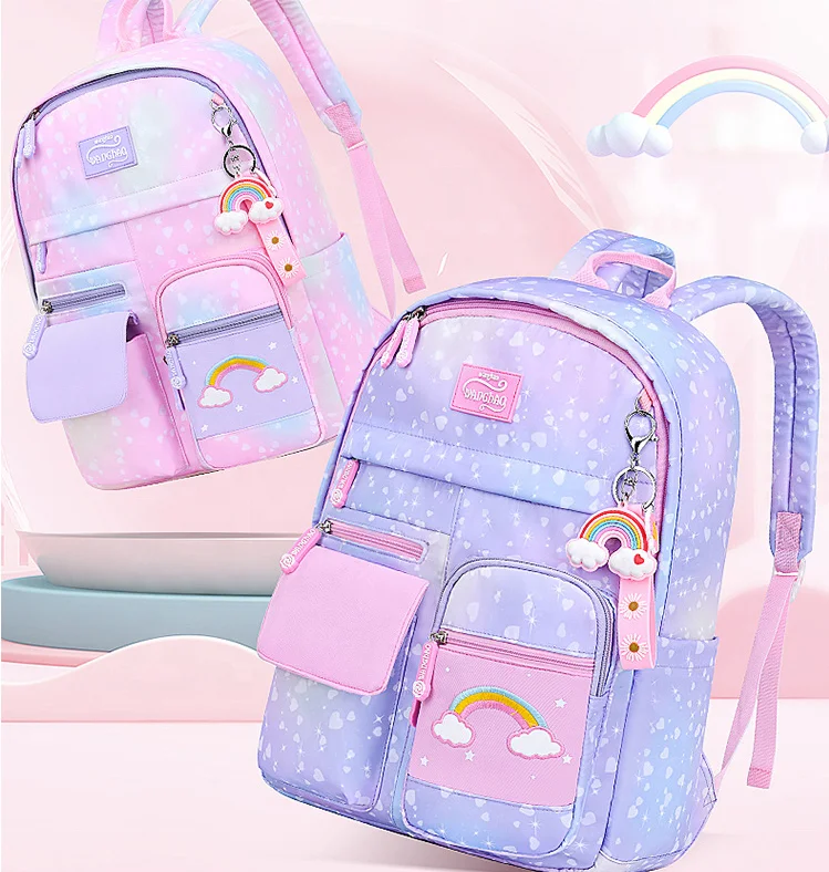 Top Quality Colorful Cartoon Kids Backpack Waterproof Large Capacity Student bag Children Girls School Bags