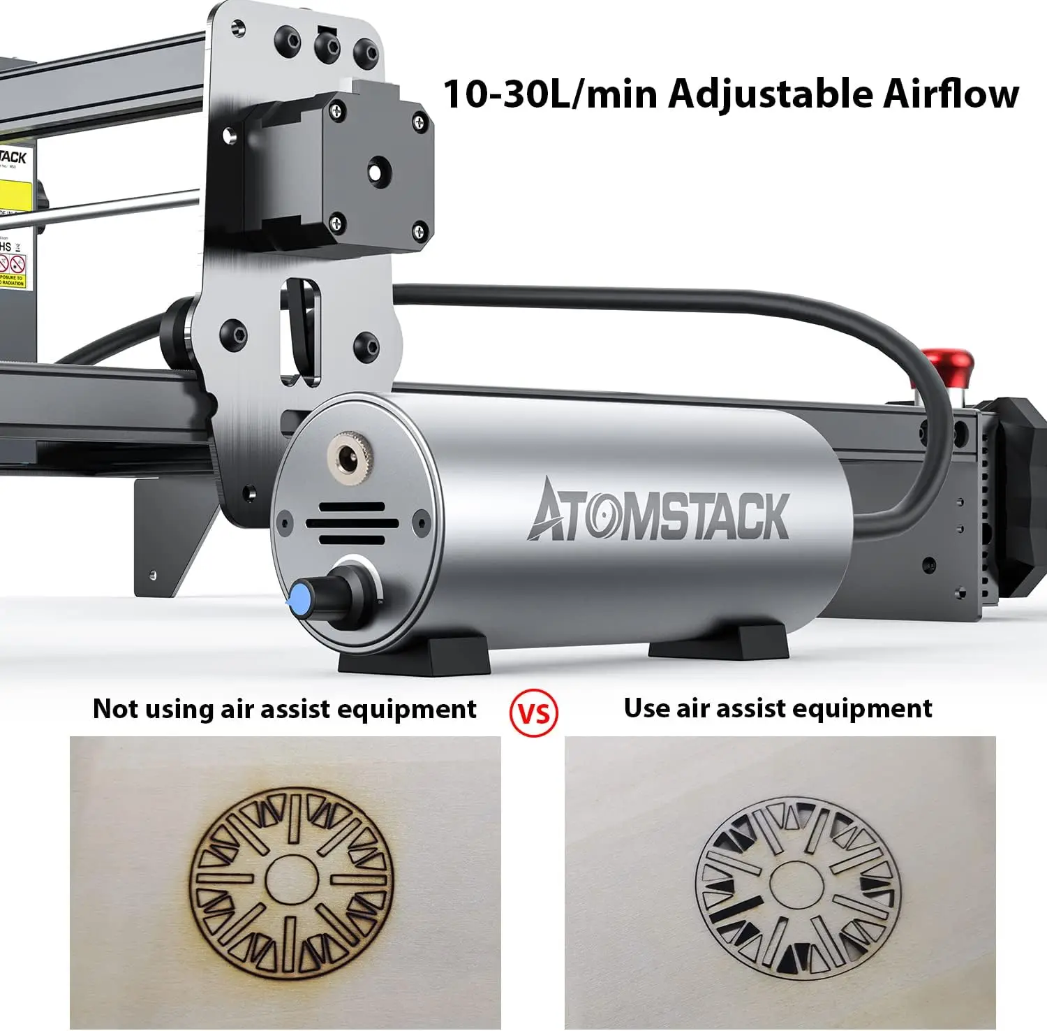Atomstack A10 X7 S10Pro Laser Engraving Machine 50W Cutter F30 Air Assist Kits F3 Protective Plate 4 in 1 Offline Laser Engraver