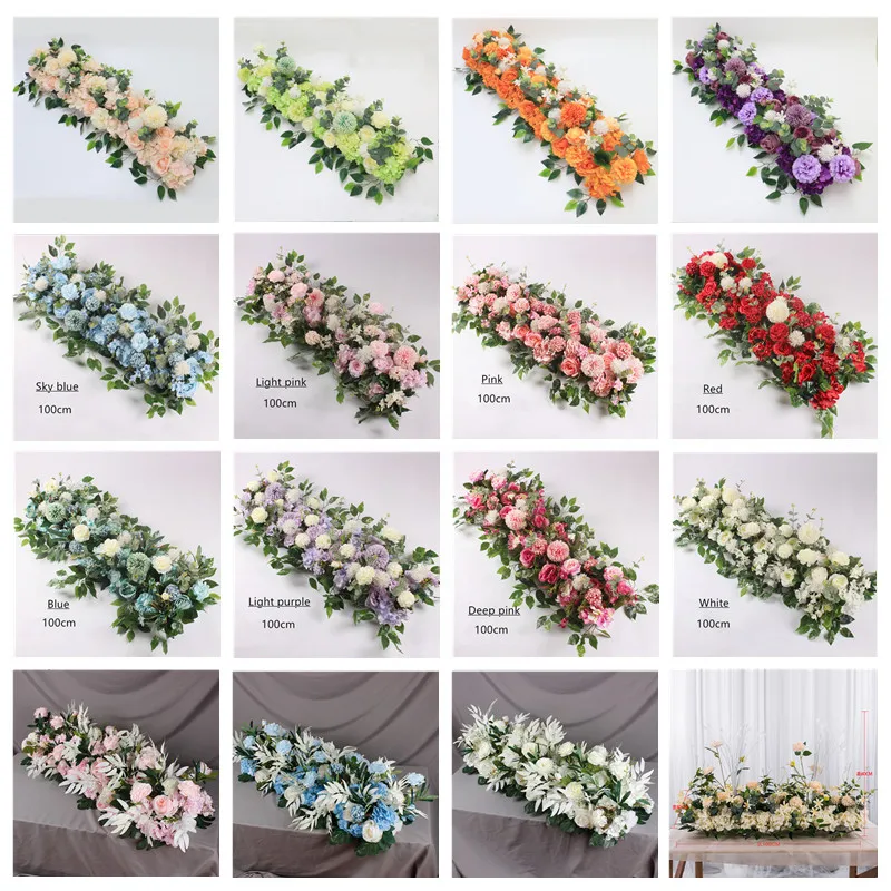 50cm DIY silk peony rose flower row decor wedding backdrop flower wall arrangement
