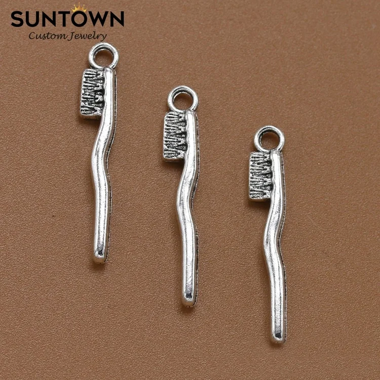 
Suntown Woman Accessoires Personalized Jewelry Pendant Mini Toothpaste Pendant Toothbrush Charms Daily Product Charms Wholesale 
