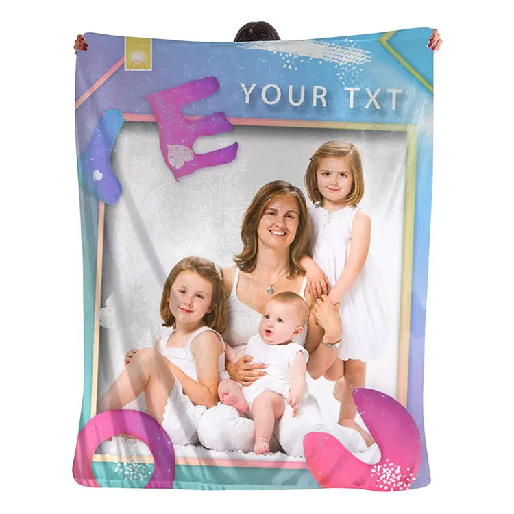 Бинди хит продаж; Милые Семейные Мягкие 250gsm Фланель 100% полиэстер пользовательские фото панель для Сублимации