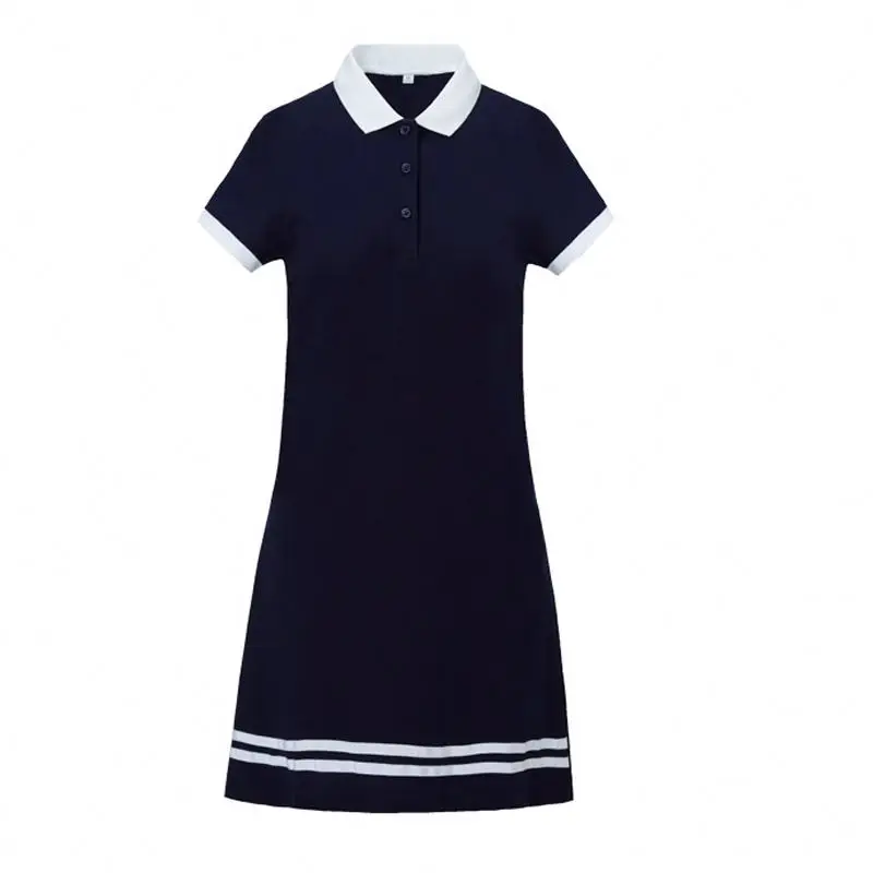 
Golf Wear Apparel Clothes Manufacturers Womens Activewear Ringer Tee Short Sleeve Golf Tennis Polo Dress 
