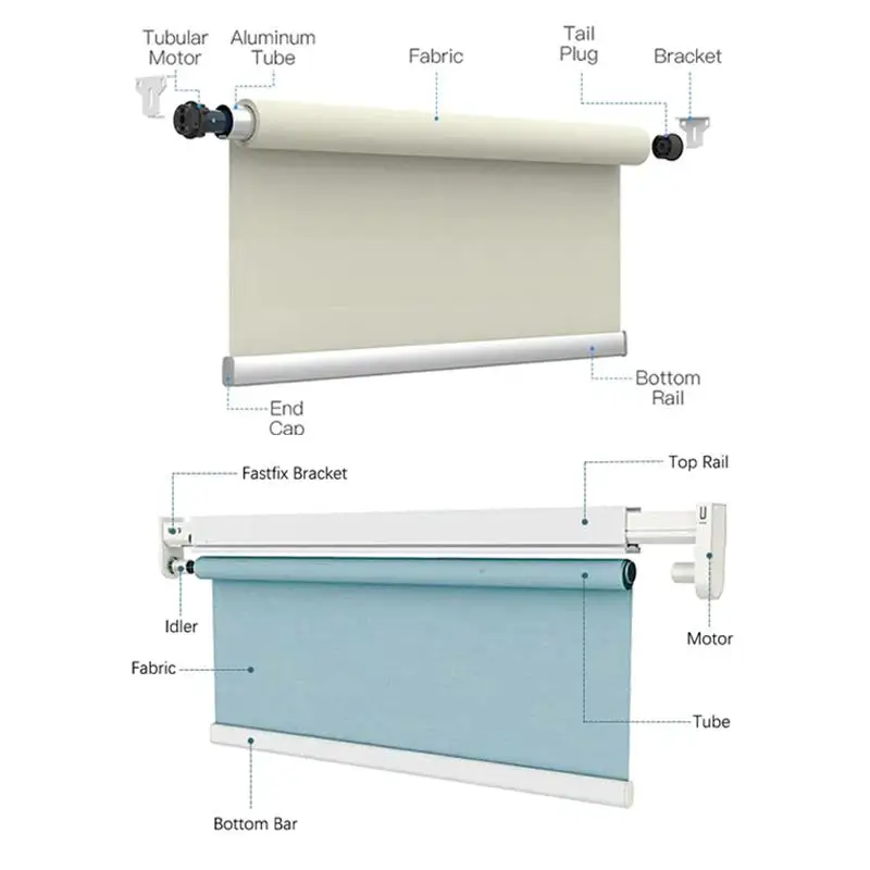 AmytongWholesale Office Curtain Rolling Remote Motorized Roller Blinds Tubular Motor with Best Price to Order