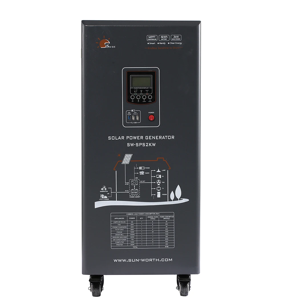 Sunworth Complete 3kw 5kw 6kw 8kw 10kw Off Grid Home Solar Energy Systems Outdoor Generator App