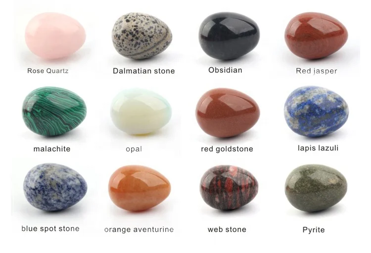 Natural Black Jade Stone Blue Vein Stone Smoke Crystal Yoni Eggs Obsidian Yoni Egg For Kegel Exercise Nephrite Jade Yoni Egg Set