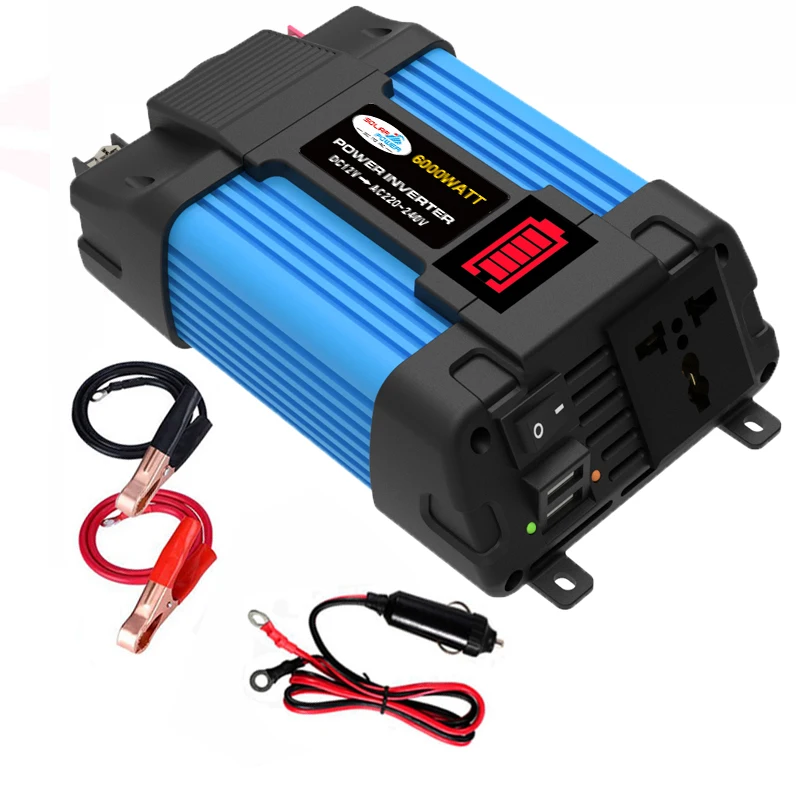 500W Car Power Inverter DC 12V to AC 110V/220V Adapter Converter with 2.1A 2 USB Port Adapter with LCD Display